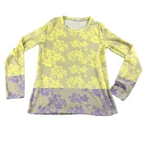 Prana Light Weight Long Sleeve Outdoor Hiking Top w/ Floral Print Sz Small